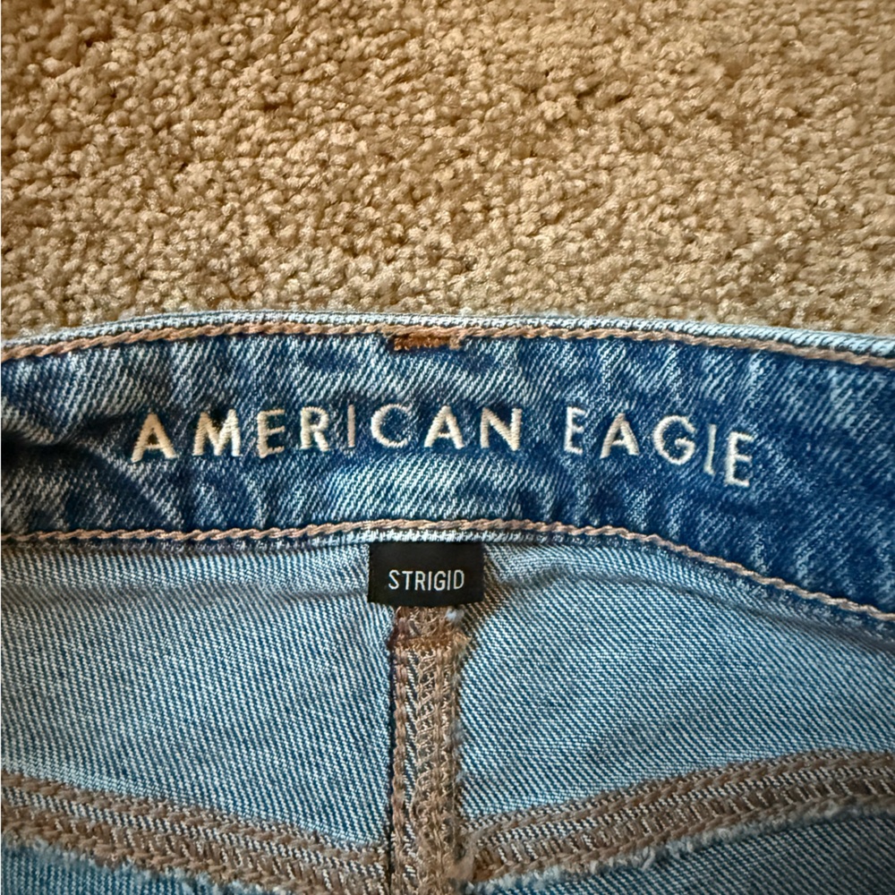 American Eagle Outfitters Ripped Blue Jean Shorts - Picture 2 of 4